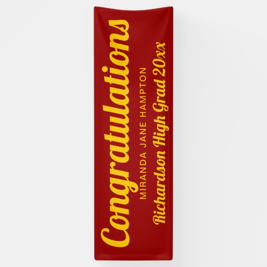 Félicitations Bannière rouge et or (Vertical)