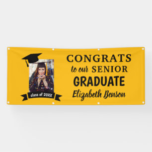 Félicitations Bannière sur mesure Graduate Jaune