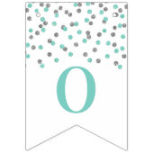 Félicitations Bannière Turquoise Silver Confetti (Deuxième drapeau)