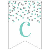 Félicitations Bannière Turquoise Silver Confetti (Premier drapeau)