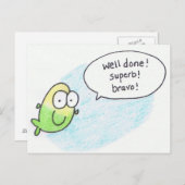 Félicitations, Bien Fait, Super, Bravo, Carte Post (Devant / Derrière)