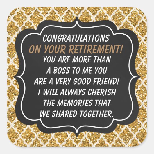 Félicitations Boss autocollant de retraite amusant (Devant)