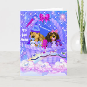 Félicitations Boy Girl Twins Carte de voeux