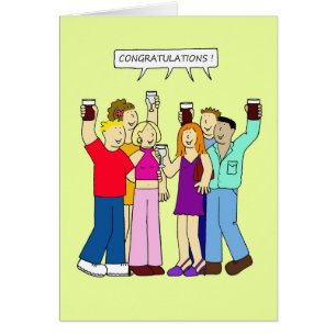 Félicitations Caricatures Jeunes Fêtant.