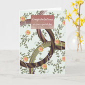 Félicitations Carte à Tournure Florale Moderne (Fleur jaune)