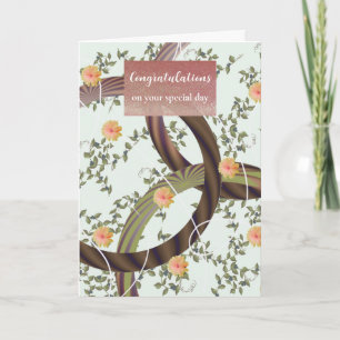 Félicitations Carte à Tournure Florale Moderne