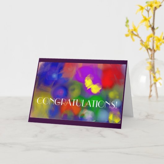 Félicitations Carte Abstraite (Fleur jaune)