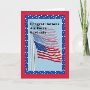 Félicitations Carte Air Force avec drapeaux