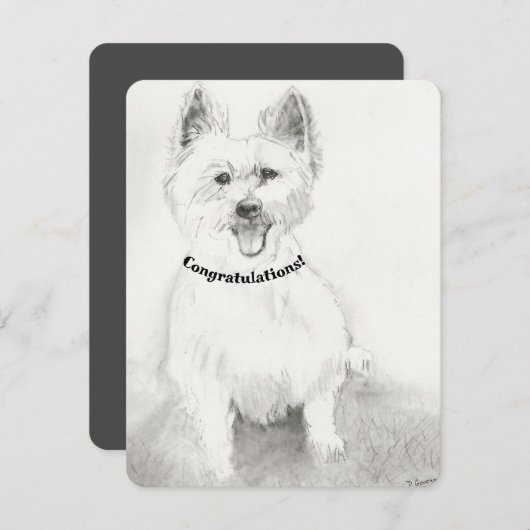 Félicitations carte blanche (Devant / Derrière)