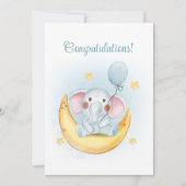 Félicitations Carte Bleue Aquarelle Bébé (Devant)