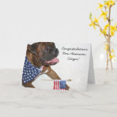 Félicitations Carte de boxeur New American Citizen (Fleur jaune)