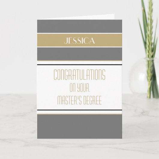 Félicitations carte de fin d'études de master (Devant)