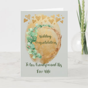 Félicitations Carte de Mariage Petit-Fils & Nouvel
