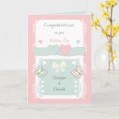 Félicitations carte de mariage shabby chic (Fleur jaune)