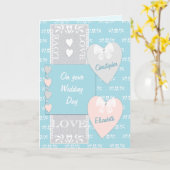 Félicitations carte de mariage turquoise (Fleur jaune)