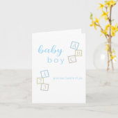 Félicitations Carte de Naissance Bébé Garçon (Fleur jaune)