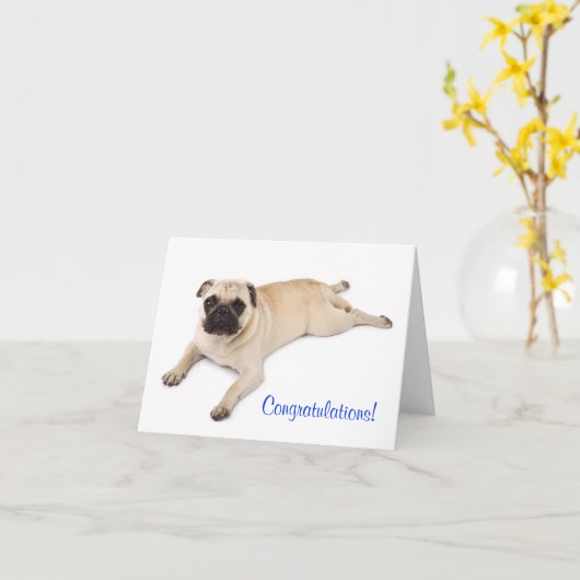 Félicitations Carte de note blanche Carlin (Fleur jaune)