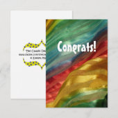 Félicitations ! Carte de tissu multicolore en soie (Devant / Derrière)