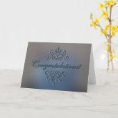 Félicitations Carte de voeux - Argent classique (Fleur jaune)