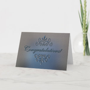 Félicitations Carte de voeux - Argent classique