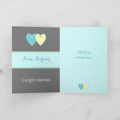 Félicitations carte de vœux de mariage turquoise (Intérieur)