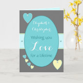 Félicitations carte de vœux de mariage turquoise (Fleur jaune)