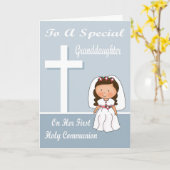 Félicitations Carte de voeux de première communion (Fleur jaune)