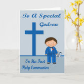 Félicitations Carte de voeux de première communion (Fleur jaune)