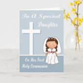 Félicitations Carte de voeux de première communion (Fleur jaune)