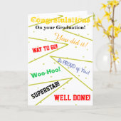 Félicitations Carte de Vœux de Remise de Diplôme A (Fleur jaune)