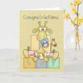 Félicitations Carte Enfant Naissance - Bébé Mignon (Fleur jaune)