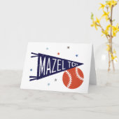 Félicitations Carte Enseigne de Baseball (Fleur jaune)