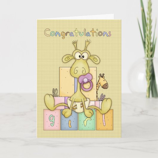 Félicitations Carte Fille Naissance De Bébé - Bab  (Devant)