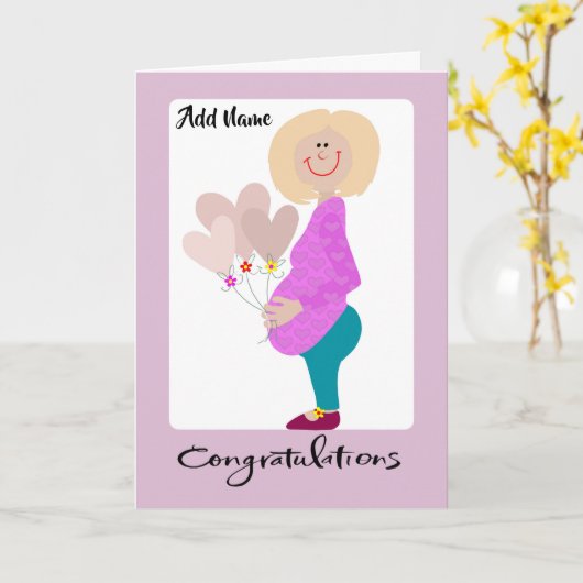 Félicitations carte mère attendue (Fleur jaune)