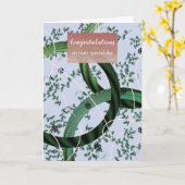 Félicitations Carte Moderne Florale Verte (Fleur jaune)