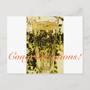 Félicitations Carte postale Champagne Glass