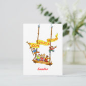 Félicitations Carte postale Enfants Swing Annivers (Debout devant)