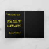 Félicitations Cartes de Diplômés Black & Gold Star (Intérieur)