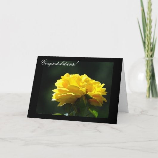 Félicitations ! Cartes Rose Jaune Fleur (Devant)