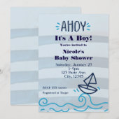 Félicitations C'est un garçon Invitations de Baby (Devant / Derrière)