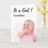 Félicitations, C'Est Une Fille, Carte (Fleur jaune)