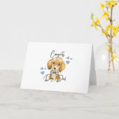 Félicitations Chien Papa Carte de voeux (Fleur jaune)