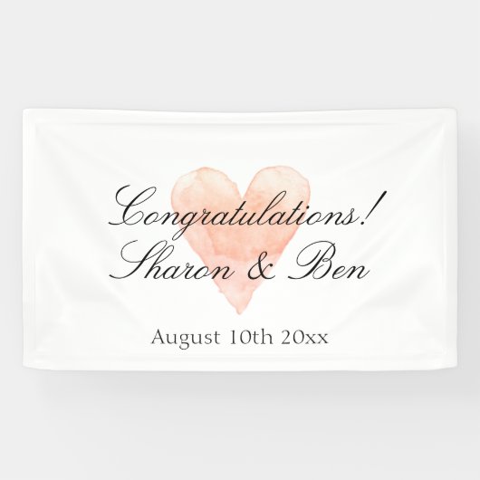 Félicitations classiques Bannière mariage avec coe (Horizontal)