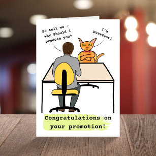 Félicitations de chat pour votre carte de promotio