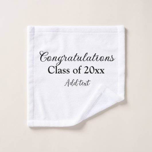 Félicitations de graduation simples clas d'ajout m (Gant de toilette)