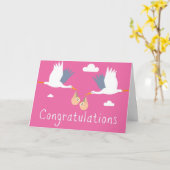 Félicitations de la carte de naissance (jumelles (Fleur jaune)