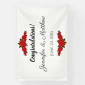 Félicitations de mariage personnalisé Bannière Ros (Verticale)