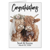 Félicitations de mariage personnalisées pour vache (Devant)