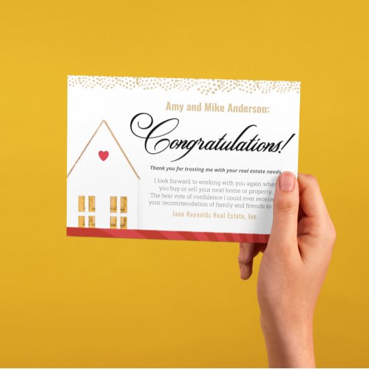 Félicitations De Realtor Carte de remerciements