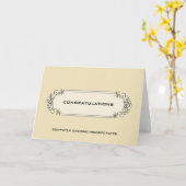 Félicitations d'entreprise Carte Étiquette Calligr (Fleur jaune)